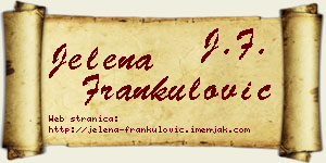 Jelena Frankulović vizit kartica
